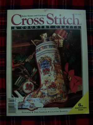 Cross Stitch and Country Crafts July August 1991 Christmas Stockings Cross Stitch Christmas Gifts, Country Craft Ideas, Cross Stitch Christmas Stockings, Stitch Jewelry, Christmas Stocking Pattern, Cross Stitch Christmas, Stocking Pattern, Cross Stitch Books, Cross Stitch Supplies