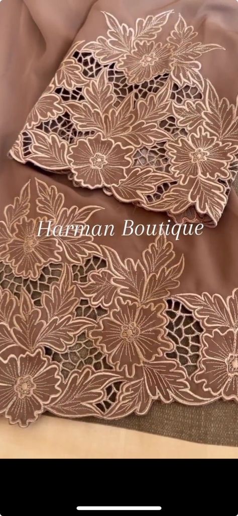 Machine Cutwork Embroidery Designs, Embroidery Cutwork Design, Cutwork Designs For Suits, Machine Work Suits, Machine Embroidery Suits, Cut Work Embroidery Design Patterns, Machine Embroidery Designs For Suits, Fancy Dress Patterns, Cutwork Dress