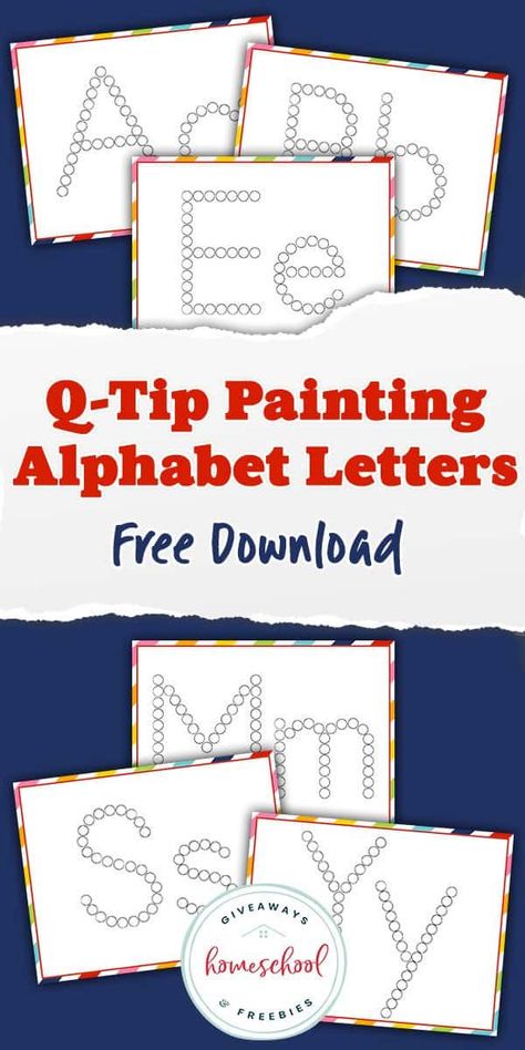 Letter Q Crafts, Q Tip Art, Letter Painting, Q Tip Painting, Dot Letters, Alphabet Recognition, Homeschool Freebies, Preschool Resources, Phonics Practice