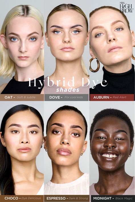 Get ready for some masterpiece brows with Mrs.Highbrow Hybrid Dye! This long-lasting tint has a gel-like texture that colors brow hairs for 6-7 weeks and the skin underneath for up to 7 days. It only works with Mrs.Highbrow Developer, with a ratio of 1:2, meaning you'll need one bottle of Developer for every 4 tubes of dye. . 2 Meaning, Vibrant Color Palette, Skin Color, Eyebrows, Henna, Color Palette, Vibrant Colors, Long Lasting, Dye