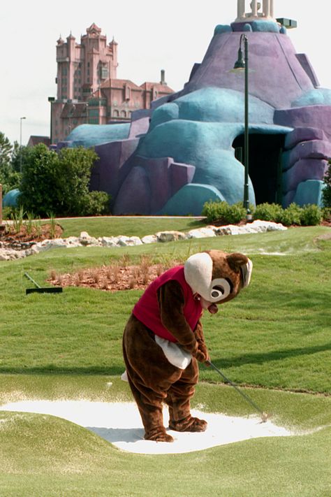 Dale Visits the Sand Trap at Fantasia Gardens Miniature Golf Course at Walt Disney World Resort Disney Golf, Disney Blizzard Beach, Miniature Golf Course, Disney World Characters, Chip N Dale, Miniature Golf, Retro Disney, Books Pictures, Disney World Parks