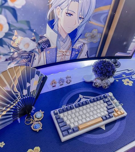 Ayato Themed Wallpaper, Ayato Wallpaper Desktop, Ayato Background Genshin, Ayato Background Pc, Ayato Kimono Genshin, Gaming Setup, Genshin Impact, Log In, Log