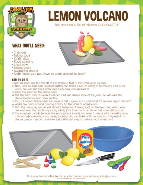 Lemon Volcano - Animal Jam Academy Lemon Volcano, Vetenskapliga Experiment, Science Experience, Engineering Art, Science Week, Science Camp, Summer Science, Science Experiments For Preschoolers, Festa Harry Potter