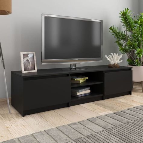 Mobilier d'intérieur > Meuble de salon > Meuble TV YOUTHUP, Avec un design à la fois tendance et pratique, ce meuble TV robuste deviendra certainement un point central de votre pièce. Ce meuble TV de style classique en aggloméré de haute qualité, sera un supplément intemporel à votre maison. Il dispose de 2 portes et de 2 compartiments ouverts pour ranger des appareils multimédia, des consoles de jeu et des magazines. De plus, le support TV est facile à nettoyer avec un chiffon humide. Le meuble Tv Stand Sideboard, Wood Entertainment Center, Suport Tv, Media Furniture, Sideboard Tv Unit, Mobile Tv, Tv Sideboard, Modern Tv Stand, Modern Tv