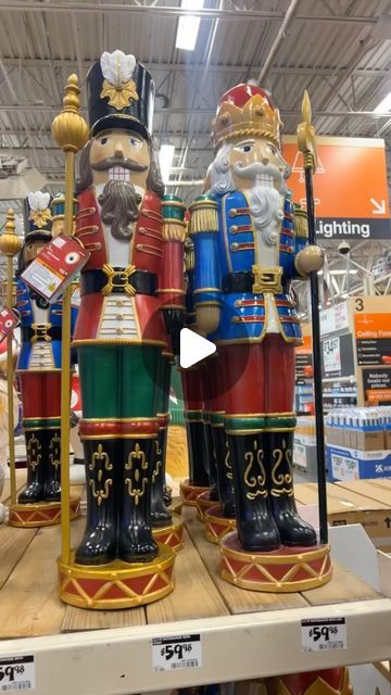 Inspired_Elegance on Instagram: "Transforming my Home Depot Nutcracker!! Norfolk Garland from @kirklands #nutcrackers #christmasdecor #christmastree #christmas #christmasdecorations #gold #christmas2024 #2024 @homedepot" Home Depot Nutcracker, Nutcracker Display Ideas Christmas, Nutcracker Centerpiece Ideas, Nutcracker Display Ideas, Norfolk Garland, Nutcracker Display, Nutcrackers Display, Start Of Winter, Nutcracker Christmas