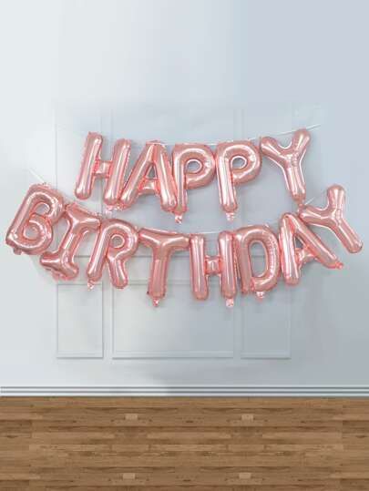 Free Returns ✓ Free Shipping On Orders $49+ ✓. 13pcs Birthday Party Balloon- Balloons at SHEIN. Turning 22, Pink Birthday Party Decorations, Happy Birthday Letter Balloons, Rose Gold Number Balloons, String Balloons, Letter Birthday, Ballon Banner, Happy Birthday Balloon Banner, Birthday Signs