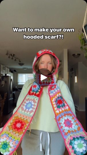 Granny Square Hooded Scarf Pattern, Granny Square Hooded Scarf, Granny Square Hood, Mr Rager, Balaclava Crochet, Hooded Scarf Pattern, Crochet Balaclava, Granny Square Scarf, Crochet Hooded Scarf