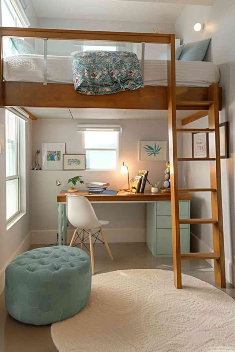 40 Loft Bedroom Ideas: Maximizing Your Space With Style Lodt Bed, Teen Loft Bedroom Ideas, Teen Loft Bed, Organizing A Small Bedroom, Bedroom Ideas Loft, Organize A Small Bedroom, Loft Bed Ideas For Small Rooms, Loft Bed Ideas, Loft Bed Twin