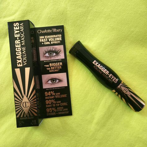 I was not very impressed with this Charlotte Tilbury Exagger eyes. I found that it didn't add much curl to my lashes. In my picture, the eye with mascara on it is the one closest to the bottle. You can not see much difference in my eye with no mascara. The packaging is gorgeous, and the wand makes applying the mascara easier. @influenster #complimentary @charlottetilbury #CTInfluensterxExaggereyesMascara Charlotte Tilbury Exaggereyes Looks, Charlotte Tilbury Dream Pop Mascara, Charlotte Tilbury Packaging, Charlotte Tilbury Collection, Charlotte Tilbury Copper Charge, No Mascara, Volume Curls, Volume Mascara, Charlotte Tilbury