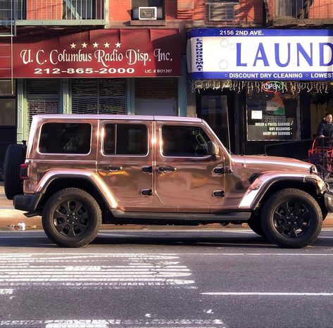 Rose Gold Jeep Wrangler, Gold Jeep Wrangler, Rose Gold Jeep, Electric Jeep, The Life I Want, Life I Want, Car Mods, Best Luxury Cars, Jeep Life