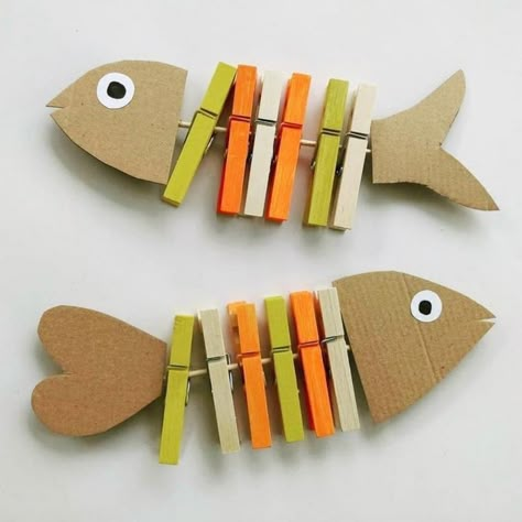 Diy Cardboard Crafts, 3d Inspiration, Organizer Ideas, Fish Crafts, Recyclable Materials, Cardboard Art, Diy Crafts For Kids Easy, Diy Cardboard, Camping Crafts