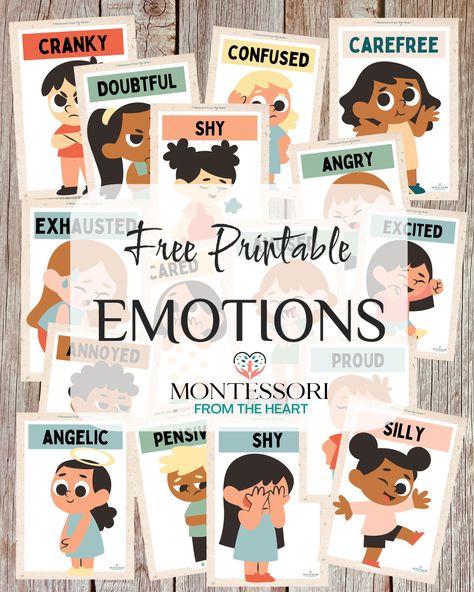 Learning About Emotions with Kids Free Printable Emotions Preschool Activities, Emotions Flashcards, Emotional Regulation Activities, Free Feeling, Emotions Preschool, Flashcards For Toddlers, Emotions Posters, Feelings Activities, Emotions Cards