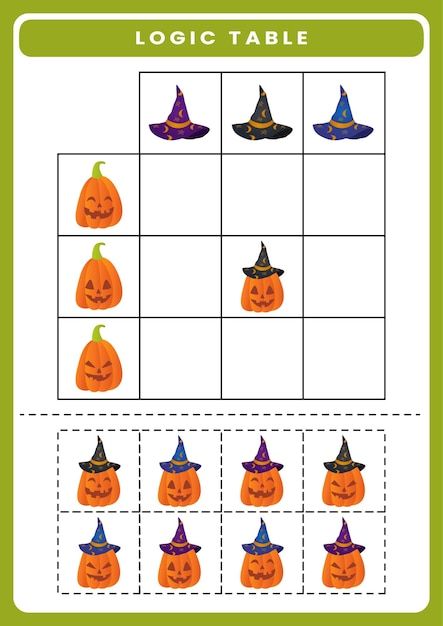 Halloween Worksheets For Kids, Halloween Worksheet, Table Worksheet, Kid Logic, Thema Halloween, Halloween Resources, Halloween Worksheets, Halloween Week, Worksheet For Kids