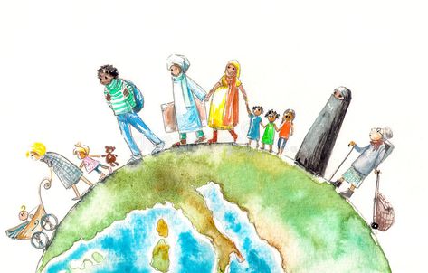 Human Migration, Earth Pictures, Reunification, Pink Floyd, Social Studies, Watercolour Painting, Stock Illustration, Watercolor Paintings, Australia