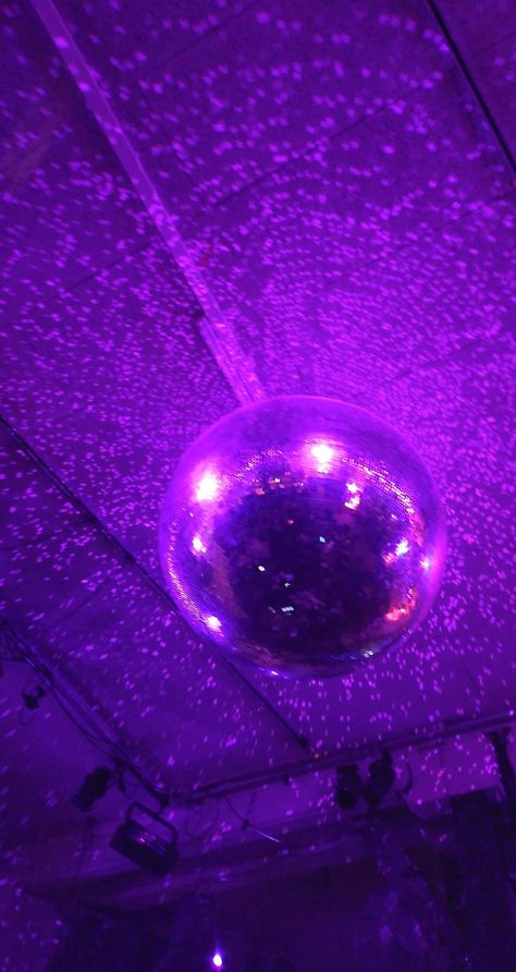 Purple Disco Ball, Ball Dancing, Disco Ball Light, Thirteenth Birthday, Ball Aesthetic, Disco Theme, 21st Party, Purple Vibe, Dream Aesthetic