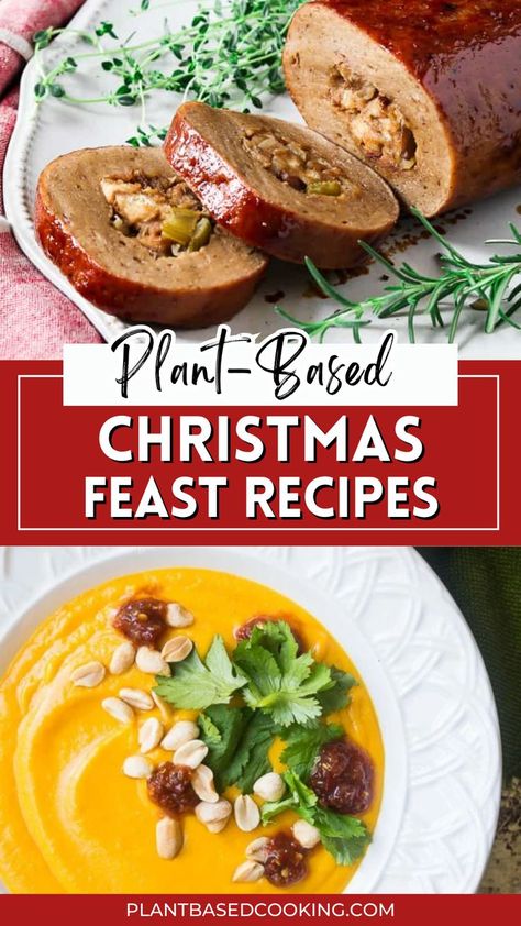 Plant-Based Christmas Recipe Roundup provides holiday recipes that are delicious, nutritious, and entirely vegan. From appetizers, main dishes, sides, and desserts, we've got you covered this holiday season. Get ready to impress your guests with Artichoke Spinach Stuffed Mushrooms, enjoy a hearty Christmas Rice alongside Vegan Mushroom Gravy, and end the festive meal with a no-bake Chocolate Vegan Pie. All recipes are carefully curated, ensuring they adhere to plant-based guidelines. Plant Based Holiday Recipes, Vegetarian Christmas Dinner Main Dishes, Christmas Vegan Recipes, Vegan Pasta Bake, Vegetarian Holiday Recipes, Christmas Rice, Vegan Pies Recipes, Vegan Mushroom Gravy, Feast Recipes