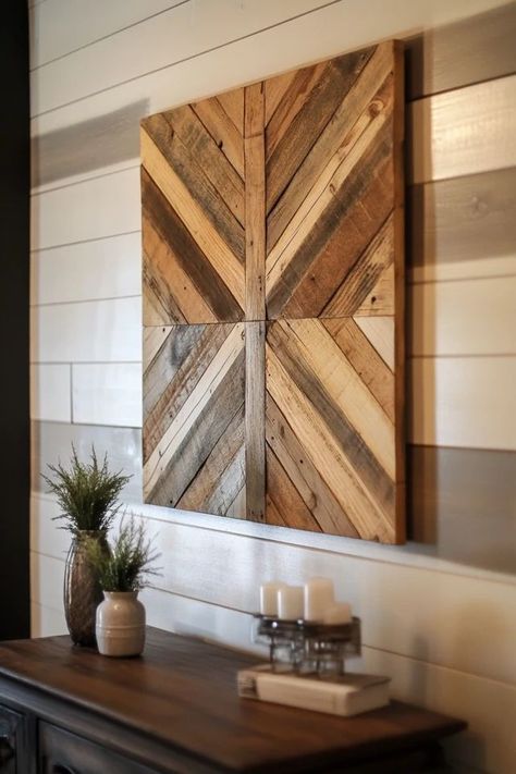 "Bring a touch of rustic elegance to your walls with DIY Pallet Wall Art! 🛠️🎨 Perfect for creating a unique and personal decor piece. 🌟✨ #PalletDesign #DIYHomeDecor #WallInspiration" Pallet Dart Board Wall, Pallet Wall Decor Ideas, Diy Pallet Wall Art, Reclaimed Wood Wall Decor, Pallet Wall Decor, Working Wall, Diy Pallet Wall, Pallet Wall Art, Barnwood Wall