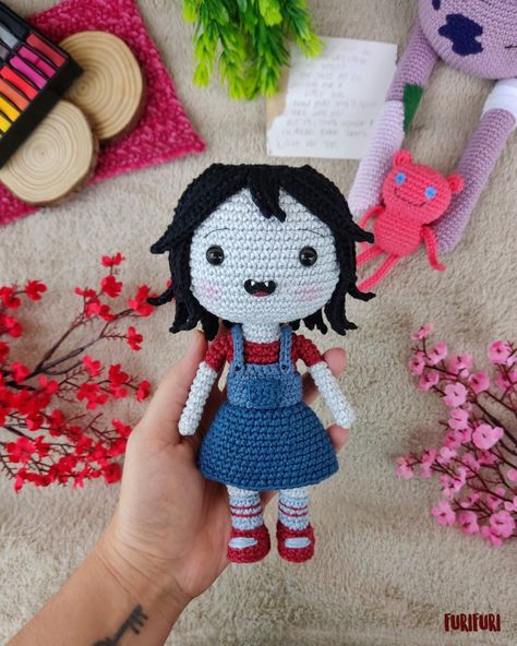 Marceline Crochet Pattern, Marceline Crochet, Adventure Time Amigurumi, Adventure Time Crochet, Pattern Language, Crochet Terminology, Crochet Disney, Mode Crochet, Kawaii Crochet