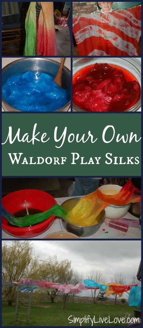 Want to learn how to dye DIY Waldorf play silks?? Follow this easy tutorial to make beautiful rainbow Waldorf play silks and save tons of money! Diy Waldorf Toys, Waldorf Preschool, Play Silks, Waldorf Play, Educational Activities For Preschoolers, Waldorf Homeschool, Diy Preschool, Christmas Room Decor Diy, Tons Of Money