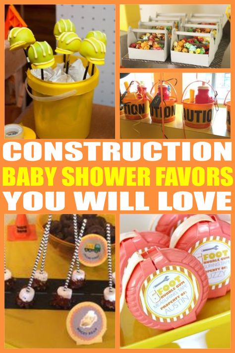 Construction Baby Shower Favors! The best baby shower favor ideas for boys, girls, twins, co-ed and gender neutral - can even be used for birthday parties. Find unique, cool & easy baby shower favor ideas now! Construction Baby Shower Theme, Easy Party Favors, Baby Shower Favor Ideas, Best Baby Shower Favors, Office Baby Showers, Construction Baby Shower, Easy Party Favor, Baby Shower Favors Diy, Construction Theme Party