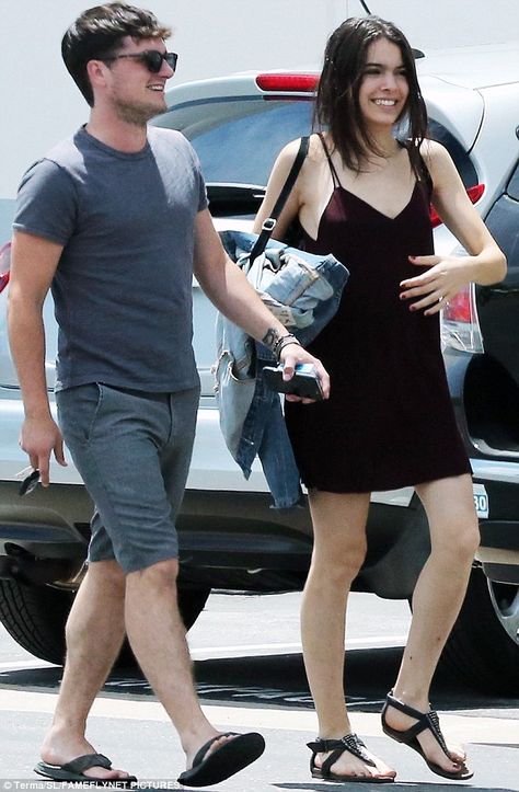 Josh Hutcherson goes for a stroll on film set with braless girlfriend Claudia Traisac! Josh Hutcherson And Claudia Traisac, Josh Hutcherson Girlfriend, Claudia Traisac, Peeta Mellark, Josh Hutcherson, Men Hairstyles, Film Set, On Film, Hutch