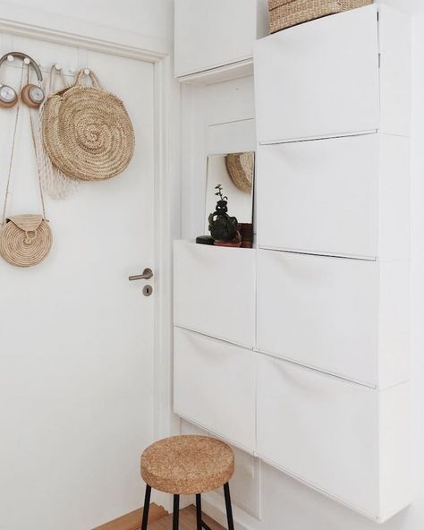 8 rooms that love an IKEA wall mounted shoe cabinet - IKEA Hackers Trones Ikea, Vstupná Hala, Small Space Hacks, Ikea Wall, Closet Hacks, Ikea Hackers, Hallway Storage, Headboard Storage, Ikea Hacks