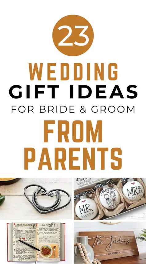 Your kid is getting married and you're looking for the best wedding gift for the newlyweds? From sentimental to practical, discover the best wedding gift ideas for bride and groom from parents! Wedding Day Gift For Groom From Parents, Grooms Mom Gift, Gift Ideas For My Son On His Wedding Day, Bride Groom Gifts, Bride And Groom Gifts Ideas, Gift To Son On Wedding Day From Mom, Gift For Groom From Mom, Gifts For Groom From Mom, Gifts From Mom To Son On His Wedding Day