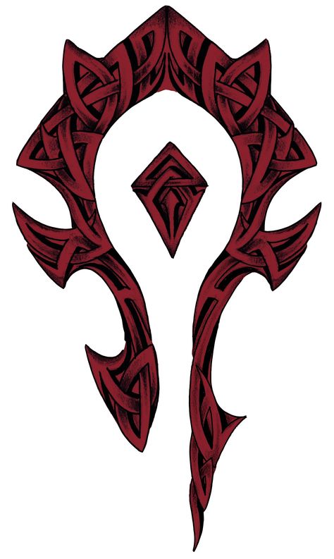 Horde Symbol Tattoo, For The Horde Tattoo, Horde Tattoo Design, Horde Tattoo World Of Warcraft, World Of Warcraft Tattoo, Horde Tattoo, Warcraft Tattoo, Horde Symbol, World Of Warcraft Art