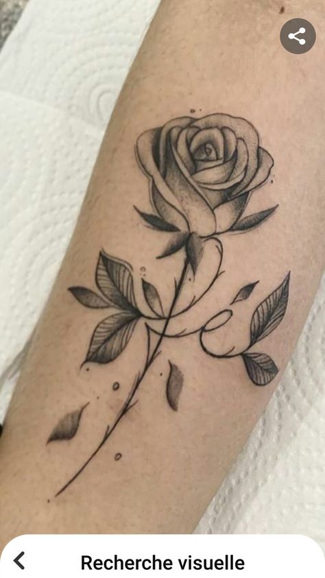 Feminine Rose Tattoo For Women, Single Rose Tattoo Design, Side Tattoo Ideas Female, Family Rose Tattoo, Closed Rose Tattoo, Tattoo Ideas Female Rose, Three Roses Tattoo, 2 Roses Tattoo Design, Delicate Rose Tattoo