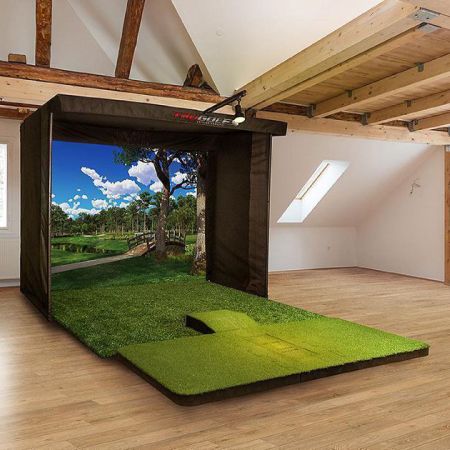 6 Best Garage Golf Simulators to Make the Most of Your Space Caddy Shack, Simulator Room, Home Golf Simulator, Indoor Golf Simulator, Golf Simulator Room, Golf Room, Indoor Golf, Best Projector, Golf Simulator