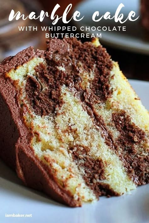 How to create the perfect moist Marble Cake? It doesn't have to be difficult! Follow this easy, pretty, and most certainly delicious homemade recipe to create a Marble Cake that people will love! These cakes are perfect for birthdays too! Moist Marble Cake, Marble Cake Recipes, I Am Baker, Salty Cake, Homemade Cake Recipes, Marble Cake, Homemade Recipe, Chocolate Buttercream, Savoury Cake