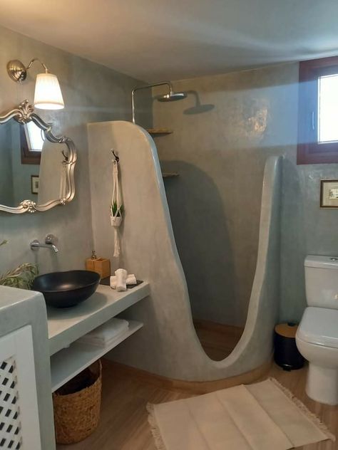 Earthship Bathroom, Modern Cob House, Baños Aesthetic, Bilik Air, Room Minimalist, Interior Design Your Home, Kraf Diy, Bathroom Inspiration Decor, Dream House Interior