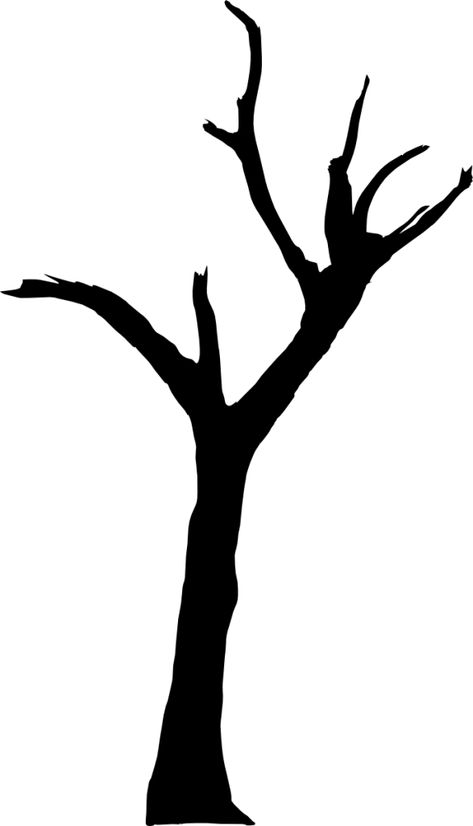 Haunted Tree Silhouette, Tree Silloutes Simple, Halloween Tree Drawing, Spooky Tree Drawing, Dead Tree Drawing, Tree Silhouette Drawing, Tree Silhouette Printable, Cemetery Silhouette, Spooky Tree Silhouette