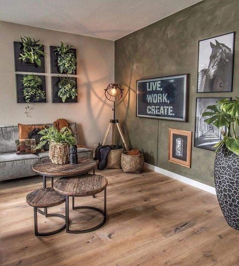 Earth Tone Living Room, Earthy Living Room, Earthy Home Decor, Earthy Home, Industrial Livingroom, Natural Home Decor, Living Room Decor Apartment, A Living Room, Apartment Living Room