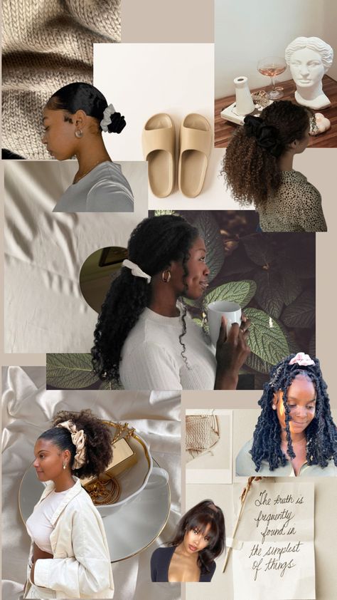 Natural Hair Moodboard, Feminine Natural Hairstyles Black Women, Clean Girl Asethic Black Women, Clean Girl Aesthetic Black Women, Black Femininity, Black Aesthetic Wallpaper, Brown Girl, Black Women Art, Afro Hairstyles