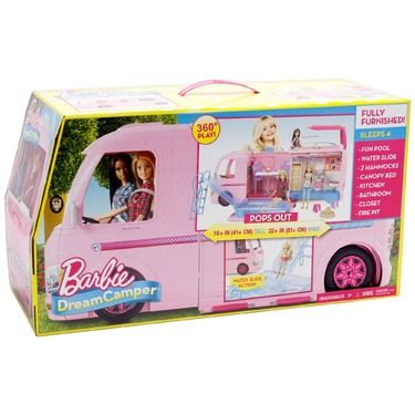 Barbie Dream Camper Van reviews in Dolls and Accessories - FamilyRated Free Educational Websites, Pool Water Slide, Dream Camper, Barbie Camper, Pink Wheels, Camper Accessories, Camper Caravan, Sleeping Under The Stars, Barbie Fashionista