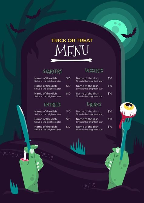 Halloween Menu Template, Halloween Menu Board, Halloween Menu Design, Halloween Dinners, Tacos Menu, Coffee Crisp, Menu Halloween, Autumn Core, Restaurant Ad