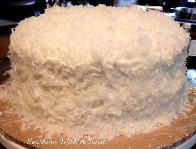 Refrigerator Coconut Cake Recipe, Refrigerated Coconut Cake Recipe, Coconut Cake With Pineapple Filling, Coconut Cake From Scratch, Southern Coconut Cake Recipe, Sour Cream Coconut Cake, Southern With A Twist, Best Coconut Cake Recipe, Comfy Kitchen