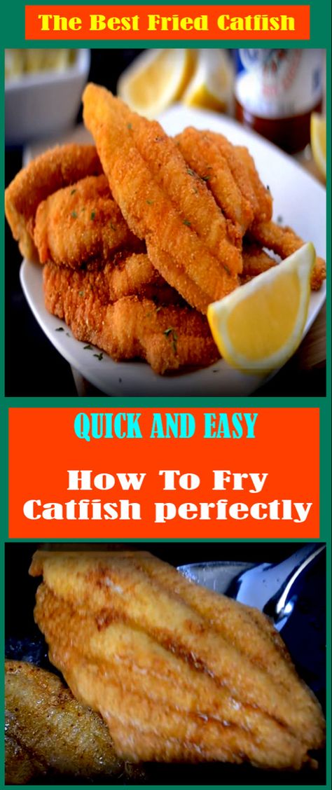 Fried Catfish Recipe, Fish Dishes Recipes, Fried Catfish Recipes, Catfish Recipe, Fish Batter Recipe, Fry Fish, Hush Puppy, Cod Fish Recipes, Seafood Dish Recipes