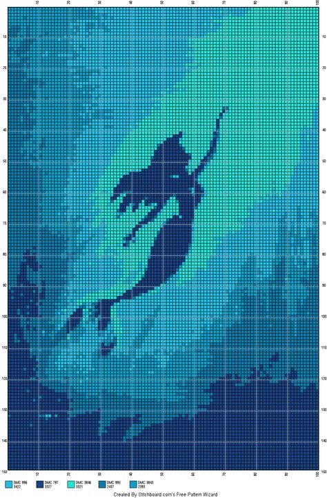 Pixel Art Difficile, Mermaid Cross Stitch Pattern, Mermaid Alpha Pattern, Disney Tapestry, Mermaid Cross Stitch, Stitch Witchery, Graph Crochet, Pixel Art Templates, Quick Crochet Patterns