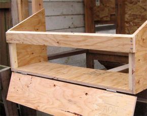 21 DIY Nesting Box Plans and Ideas You Can Build in One Day Nesting Box Size For Chickens, Chicken Coop Nesting Boxes Outside, Easy Access Nesting Boxes, Diy Chicken Boxes, Plywood Nesting Boxes, Exterior Nesting Boxes, External Nesting Boxes, Nesting Boxes For Chickens, Clean Chicken Coop