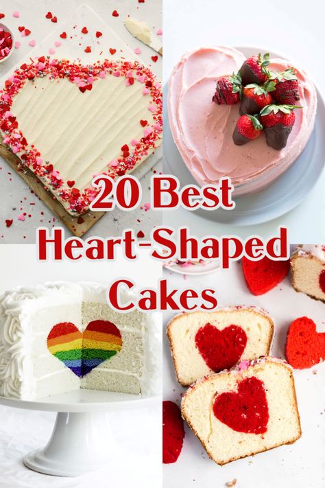 20 Best Heart Cakes Easy Heart Shaped Cakes, Make Heart Shaped Cake, Heart Shaped Cake How To, How To Decorate A Heart Shaped Cake, Elegant Heart-shaped Macy's Necklace, Cold Cake, Heart Cakes, Heart Shaped Cakes, Cake Shapes