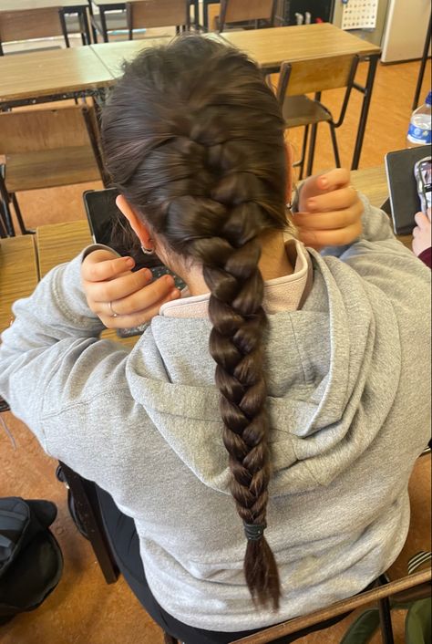 french braid | plait | autumn | hairstyle | school | autumn hair School Hairstyles Brown Hair, French Braid Brown Hair, Hairstyle Plait, Autumn Braids, Fall Braids, Plaited Hair, School Braids, French Plait, Autumn Hair