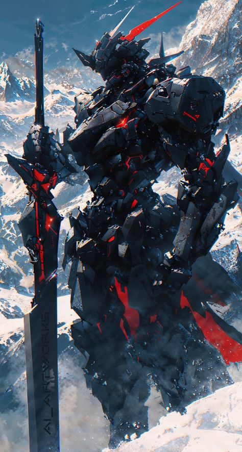 Mech Knight Art, Future Warrior Art, Armored Core Wallpaper, Gundam Art Wallpapers, Fantasy Robot Concept Art, Mech Wallpaper, Mecha Wallpaper, Mech Knight, Robot Warrior