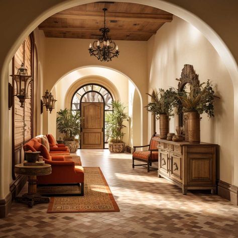 Unlock the Secrets of Mediterranean Style House Interior • 333k+ Inspiring Lifestyle Ideas & Images Mediterranean Entryway Ideas, Italian House Aesthetic Interior, Italian Decorating Ideas Living Room, Foyer Mediterranean, Italian Interior Design Living Room, Tuscan Style Interior, Italian Style Homes Interior, Spanish Homes Interior, Italian House Interior