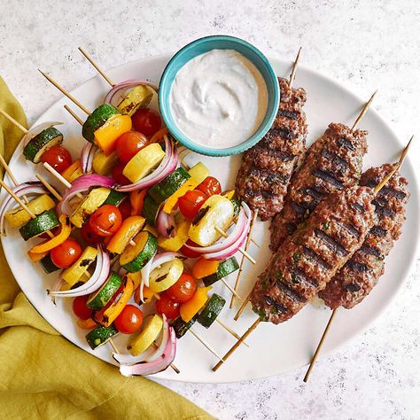 Beyond Meat® kofta and vegetable kebabs Skewer Ideas, Kebabs Recipes, Meatless Meat, Beef Kofta, Vegetable Kebabs, Clean Dinners, Nourishing Recipes, Work Food, Vegan Ideas