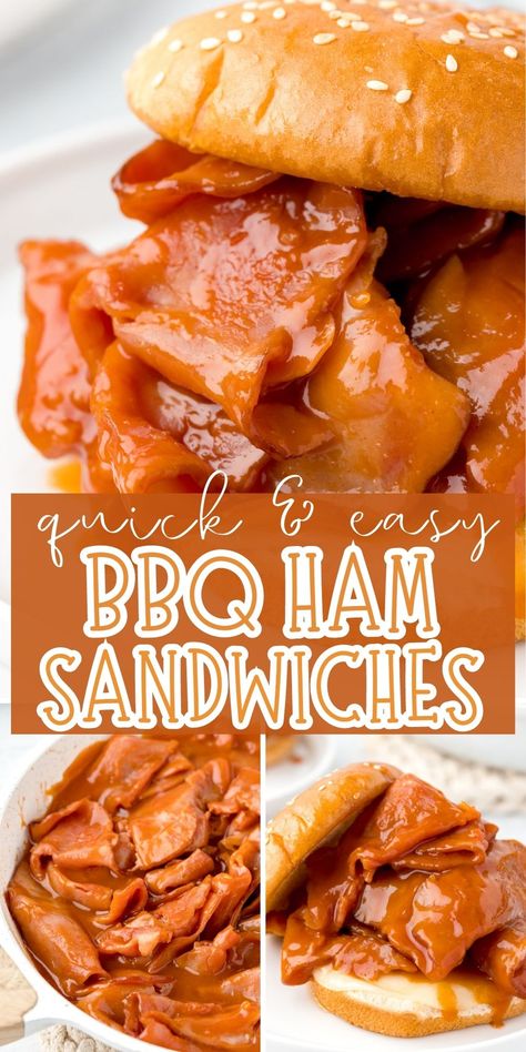 Recipes With Ham Deli Meat, Ham Bbq Recipe Crock Pots, Crockpot Bbq Ham, Ham Slice Appetizers, Barbecue Ham Sandwiches, Bbq Ham Sandwiches Crock Pots, Chipped Ham Sandwich, Crockpot Ham For Sandwiches, Bbq Chipped Ham Sandwiches