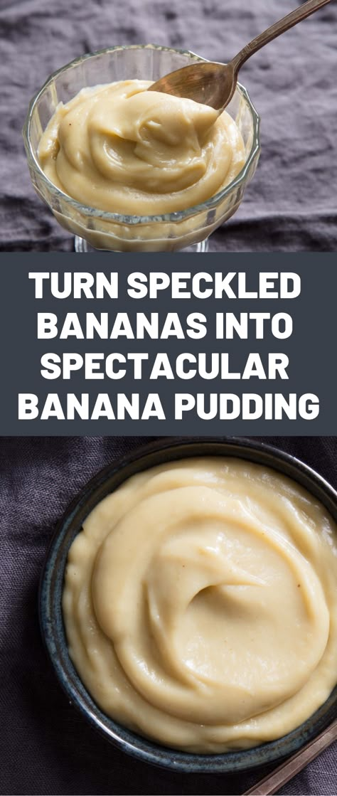 Turn Speckled Bananas Into Spectacular Banana Pudding | Served warm or cold, this banana-infused custard is a new way to use up those ripe bananas on the kitchen table.  #desserts #dessertrecipes #sweettooth #seriouseats #recipes Recipes For Soft Bananas, Quick Recipes With Bananas, Banana Pudding For One, Mash Banana Recipes, No Cook Banana Recipes, Recipe For 2 Bananas, Recipes With Lots Of Bananas, What To Do With Old Bananas Easy, Recipes That Use Ripe Bananas