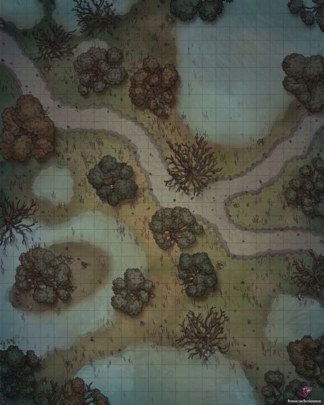 camino rio cienaga Dnd Plains Battle Map, Forest Path Battlemap, Swamp Battlemap Dnd, Swamp Map Dnd, Swamp Battlemap, Halloween Environment, Fantasy Dungeon, Pen And Paper Games, Building Map