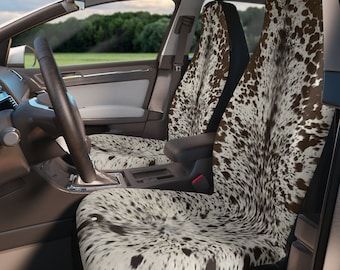 Western Truck Interior Ideas, Western Truck Accessories, Western Car Decor, Car Seats Cover, Truck Interior Accessories, Western Truck, Western Car, Farmhouse Vibes, Country Cow